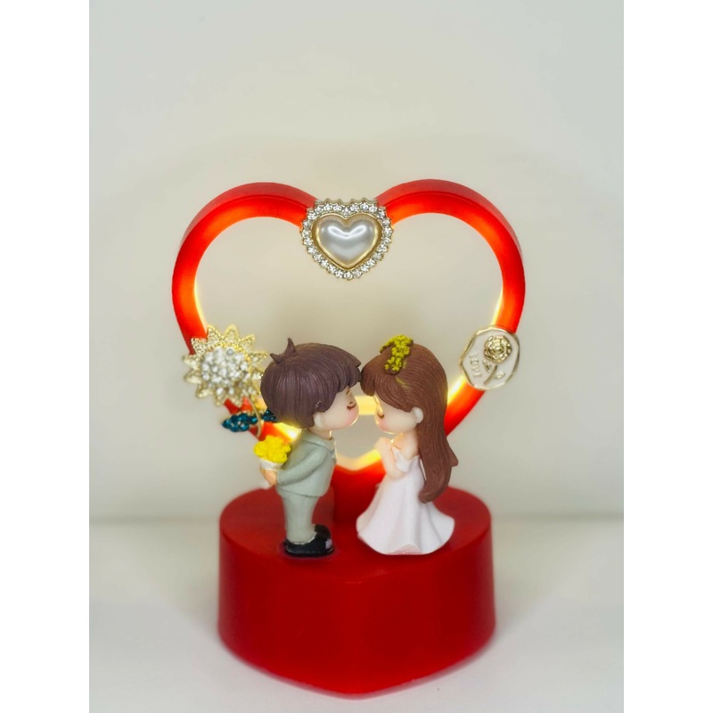 Romantic Couple Heart LED Showpiece  Valentine Gift for Girlfriend/Boyfriend