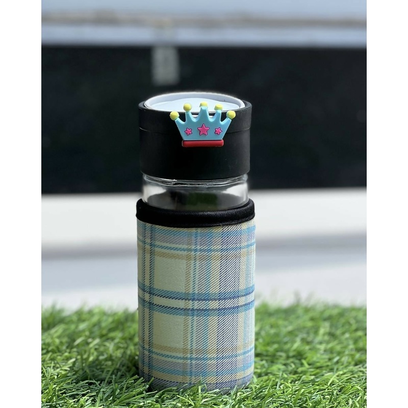 Royal Check Glass Bottle