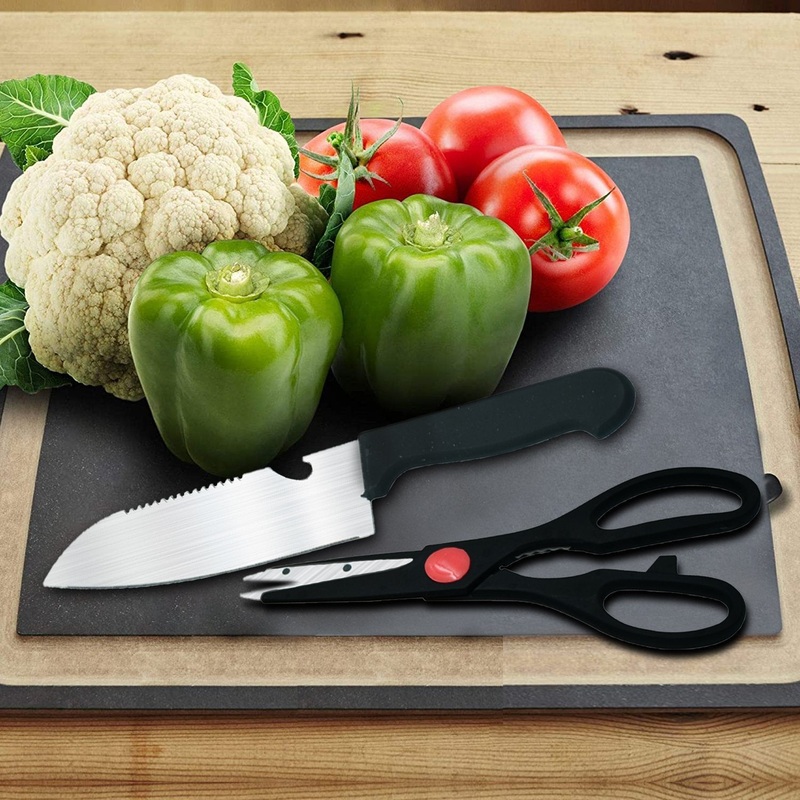 Stainless Kitchen Tool Set (Butcher Knife, Standard Knife, Peeler and Kitchen Scissor) – 4 Pcs