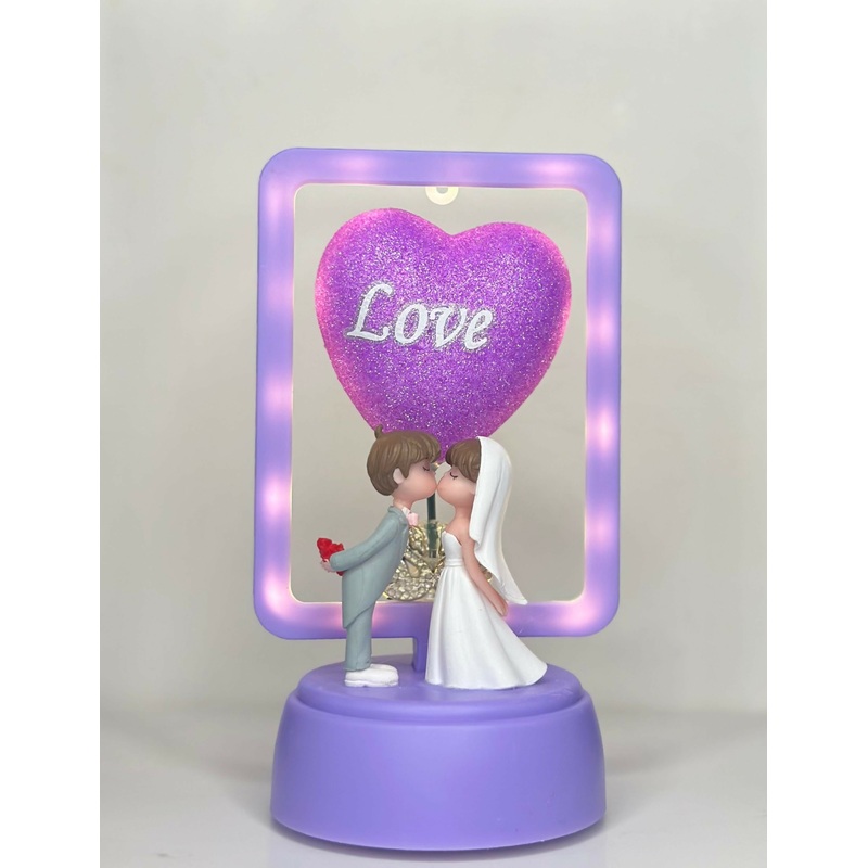 Wedding Love LED Showpiece Creative Love Couple Light Gift Set, Anniversary Christmas New Year Valentine’s Decorative Showpiece