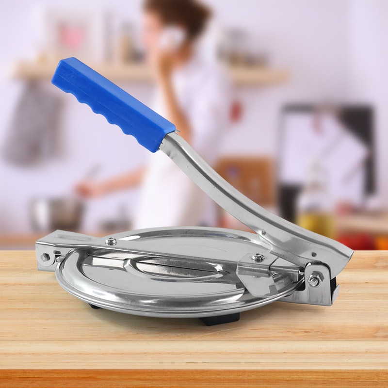 PURI PRESS MAKER – STAINLESS STEEL PURI MAKER PRESS MACHINE – ROTI CHAPATI PRESSER FOR HOME -KHAKHRA- PURI MAKER PRESS MACHINE WITH HANDLE, MANUAL PURI MAKER (MEDIUM)