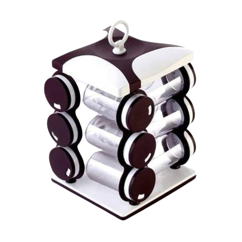 Spice jar Set – Food Grade Plastic 12pcs Spice jar (Brown Box)