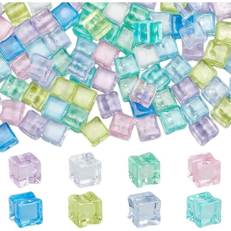 Multicolor Mini Acrylic Ice Cube Beads  Decorative Fake Ice Stones for Crafts, Vase Fillers & Party Decor