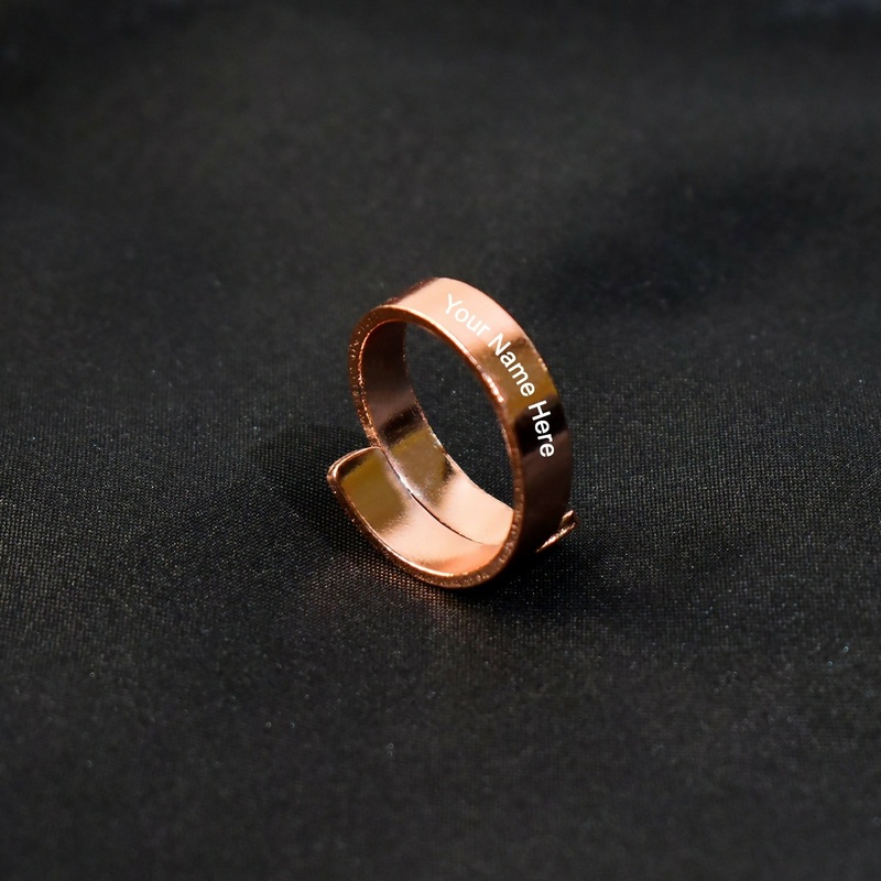 Personalized Rose Gold Adjustable Name Ring
