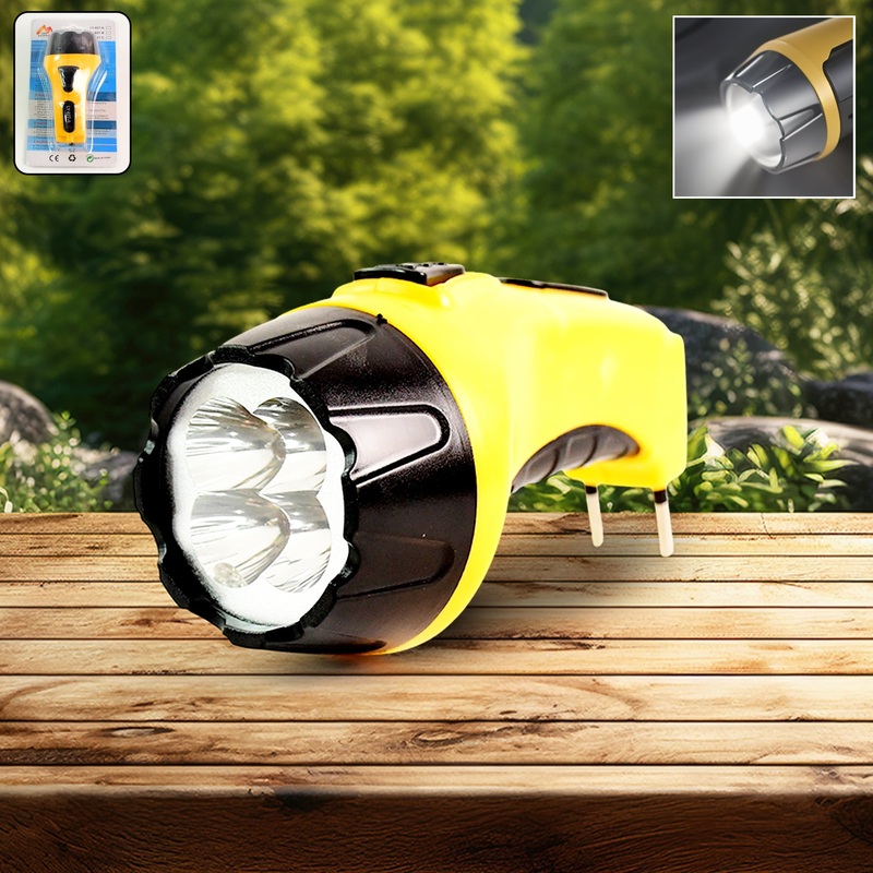 Rechargeable LED Torch Flashlight  High-Power Handheld Emergency Light with Built-in Plug
