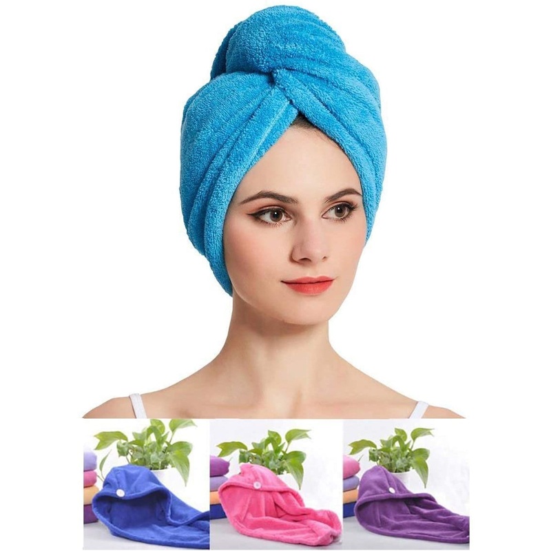 Microfiber Hair Wrap Towel Cap  Quick-Dry, Absorbent Turban Cap (1 Pc), Hair accessories