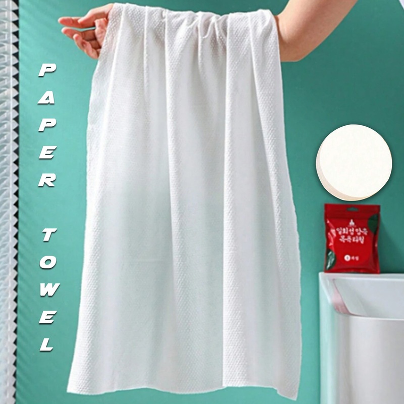 Compressed Towels Portable Disposable Compressed Cotton Coin Tissue Towel for Travel, Camping, Hiking, Sport, Beauty Salon, Home Hand Wipes (30×25 Cm)