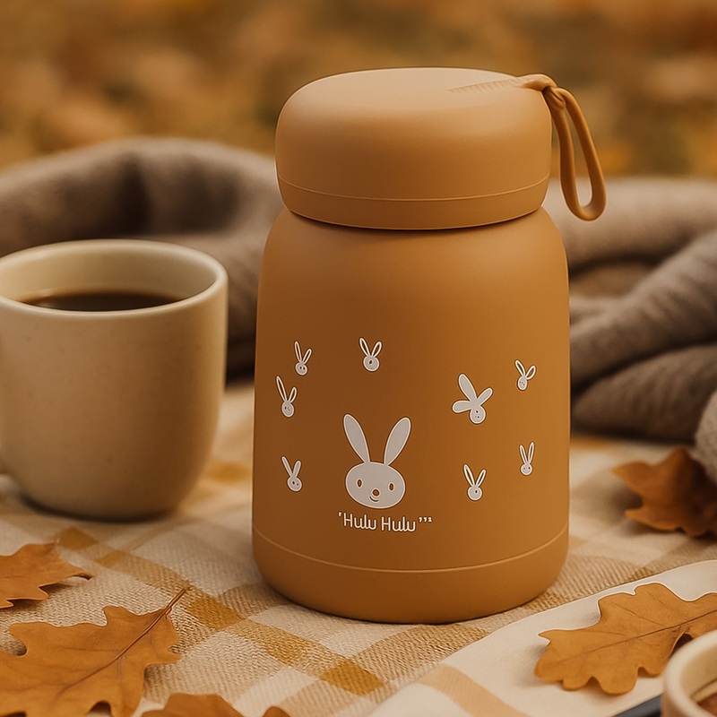 Cute water bottle for kids – 330 ml Cute Bunny Water Bottle | Cute Rabit Print Water Bottle for Boys and Girls | Kids Return Gift | Water Bottle Sipper | Insulated Water Bottle (MOQ :- 100 Pc)