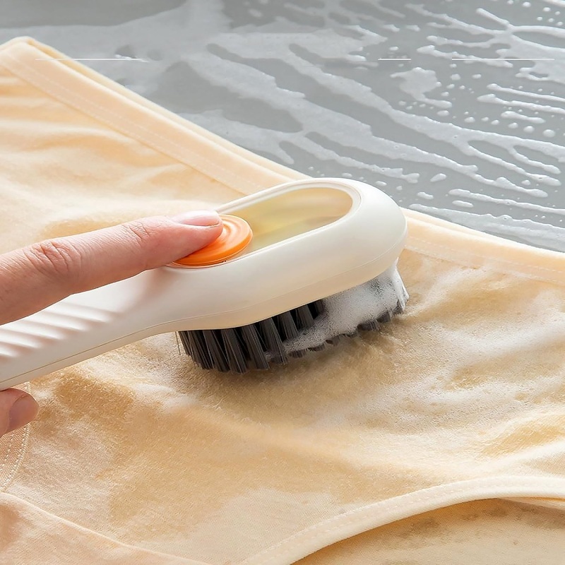 Multifunctional Scrubbing Brush with Liquid / Soap Dispenser, Cleaning Brush with Liquid / Soap Dispenser, Shoe Brush for Cleaning, Cloth Cleaning Brush with HandleLiquid Shoe Brush For Shoe Clothes (1 Pc)
