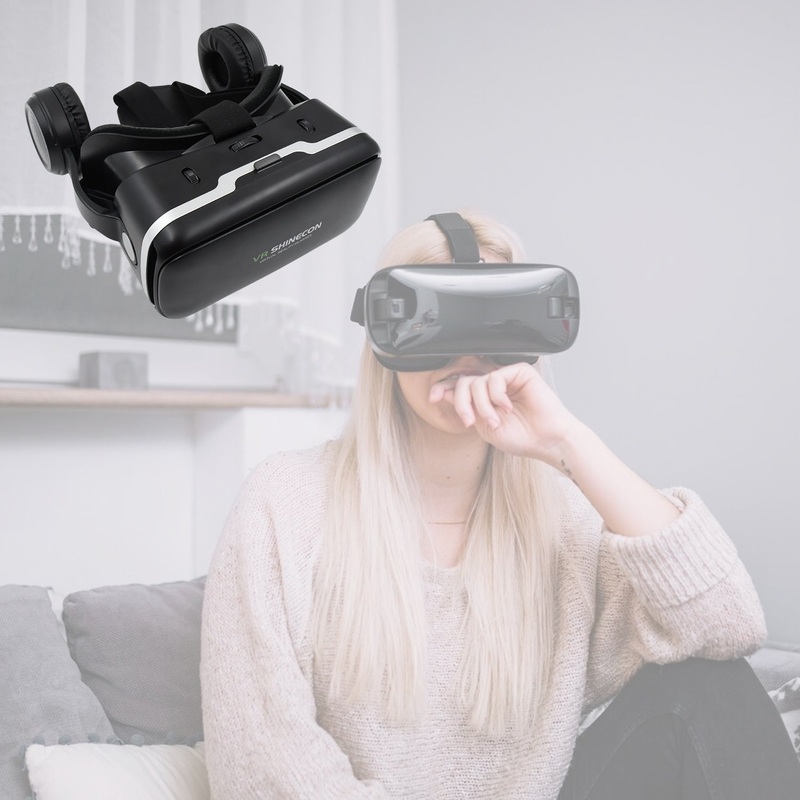 3D /HD VR Glasses Virtual Reality Goggles Headset for iOS for Android SmartphoneVR Goggles-For 3D VR Movies Video Games with Headphones (1 Pc)
