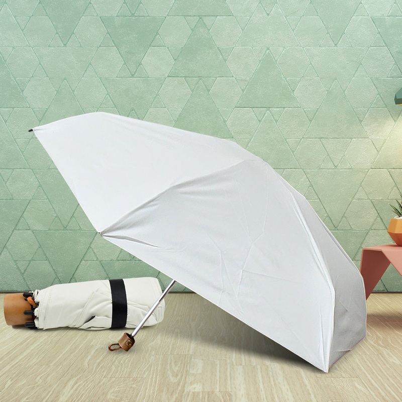 3-Fold Sun & Rain Protective Solid Foldable Umbrella (1 Pc)