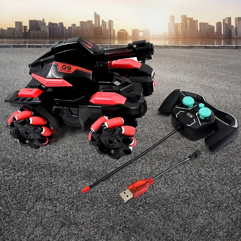 New Remote Control Vehicle 4wd Off Road Climbing Vehicle Water Bomb Armored Tank Battle Launcher Boys’ Children’s Toy Car (1 pc / With Remote)