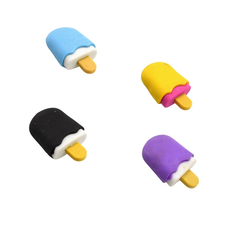 Cone, Donut & Lollipop Eraser Set for Kids School Gifts (1 Set 4 Pc, Themed)