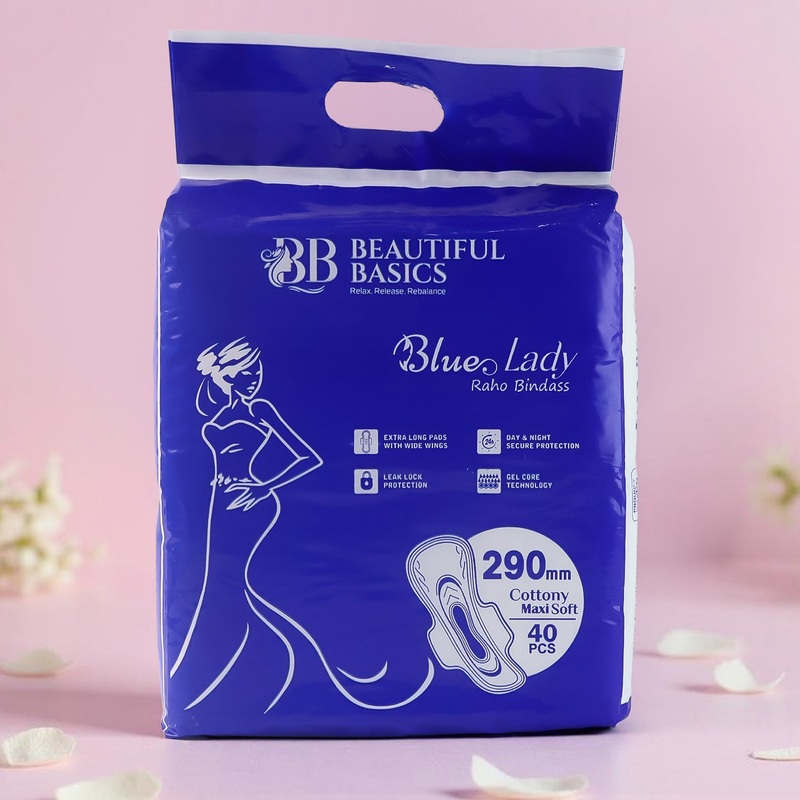Blue Lady Extra Long Pads With Wides Wings Sanitary Pads  290 mm, 40-Pack