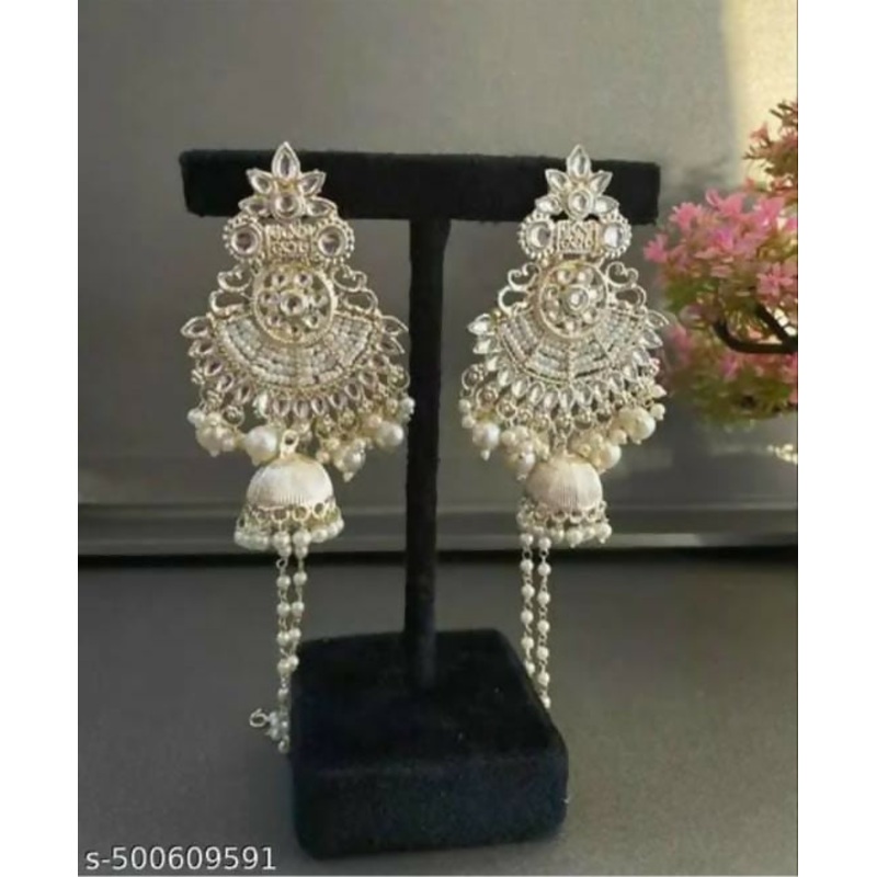 JUMKHA EARINGS WHITE