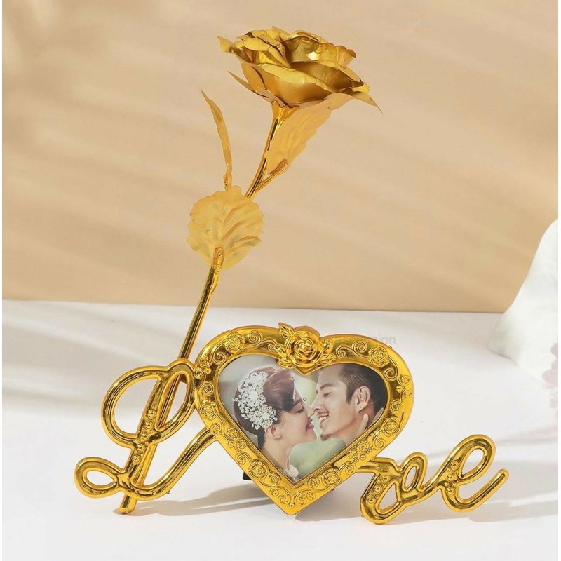 Golden Bloom Love Photo Frame