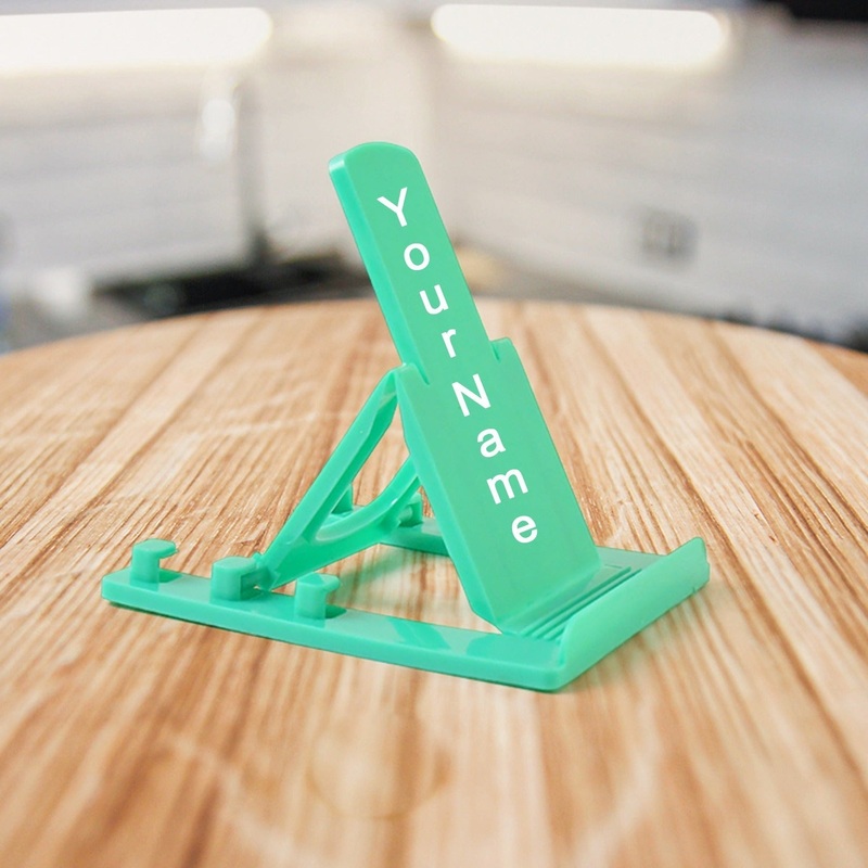Customized / Personalized Adjustable Foldable Plastic Mobile Phone Stand Holder (1 Pc)