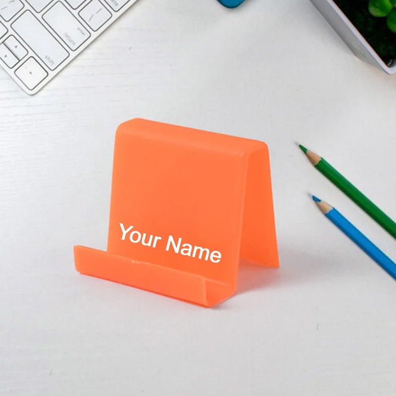 Customized / Personalized Durable Plastic Mobile Phone Stand with Angled Support (1 Pc / Mix Color)