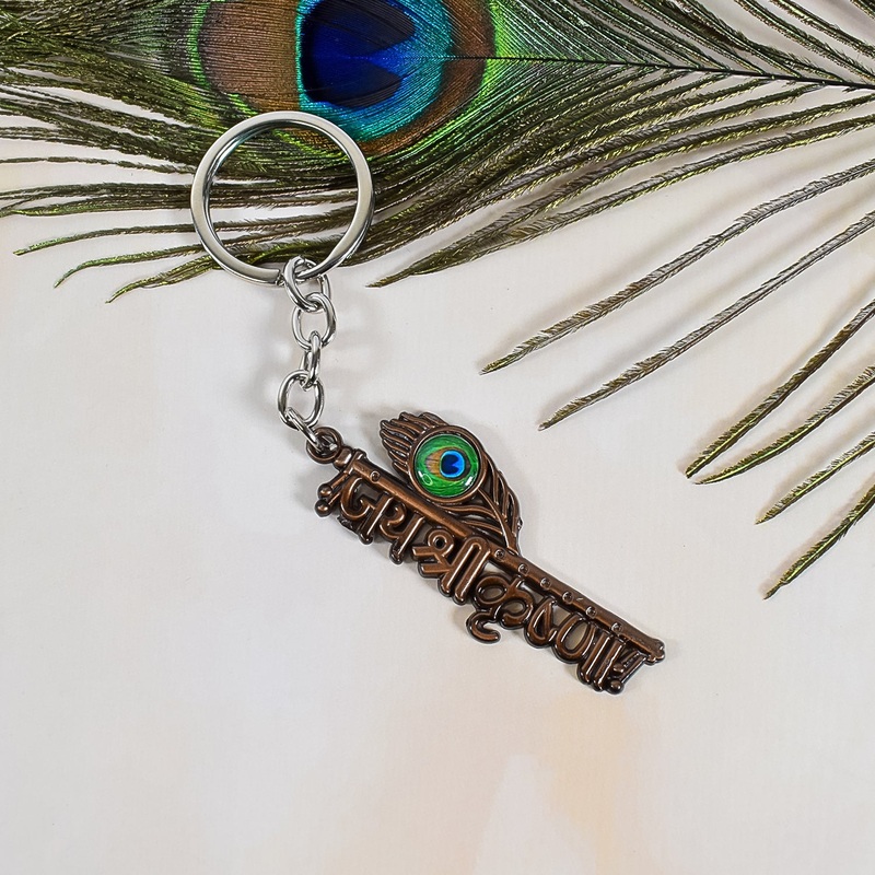 Jai Shree Krishna Keychain  Blessings of Divine Love and Wisdom