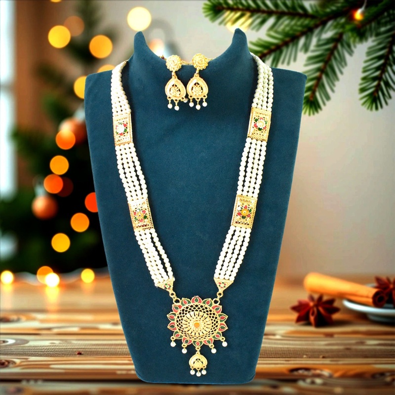 Elegant Moti Necklace Set – Timeless Pearl Beauty