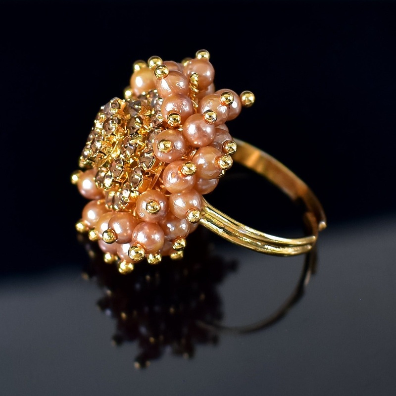 Luxurious Gold Plated Guchha Ring – Classic Charm