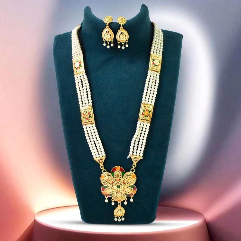 Radiant Moti Pearl Necklace Set – A Touch of Sophistication