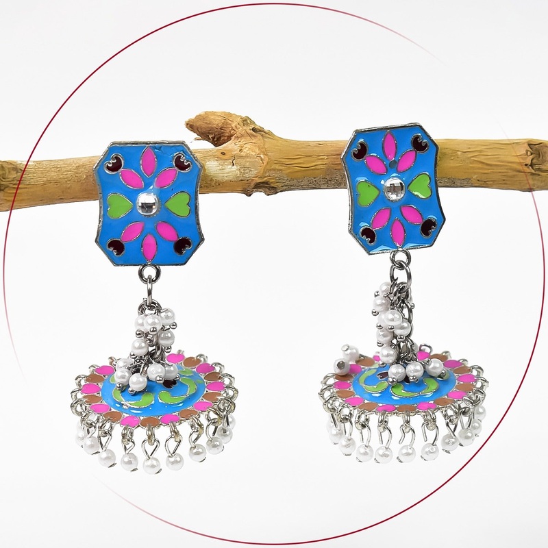 Exquisite Handcrafted Jumka Earring Set  Traditional Elegance Meets Modern Charm
