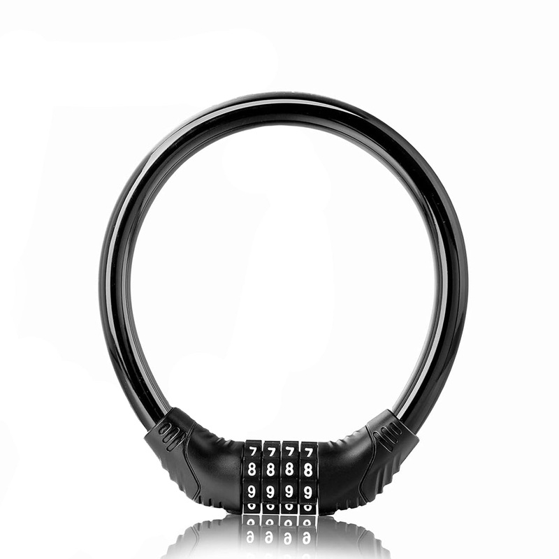 Bike Lock Cable Resettable Cable Lock – Self Coiling 4 Digit Combination Bike Lock