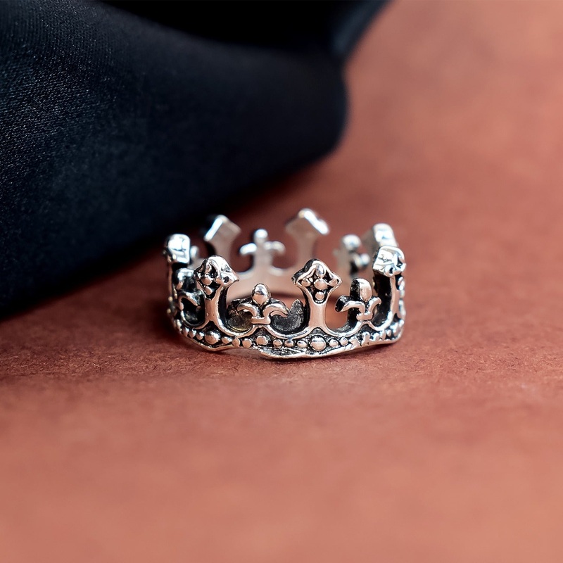 Men’s Ring, Fashion Accessory, Stainless Steel Ring, Crown Ring, Black Ring