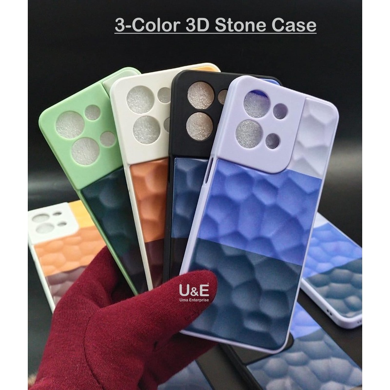 3-Colour 3D Stone Case Case For Vivo Y20