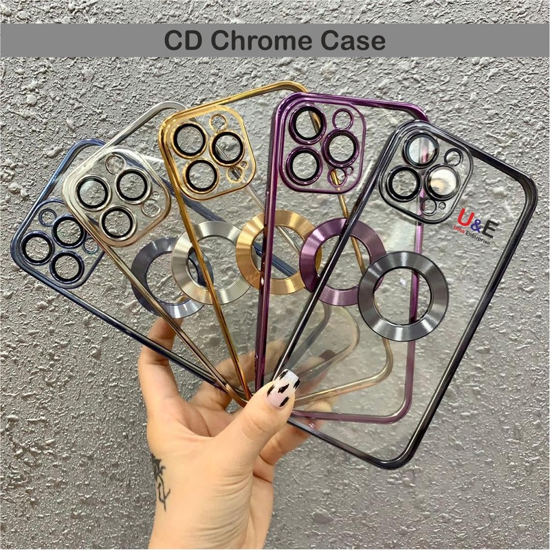 CD chrome with camera lens case Case For Vivo Y35