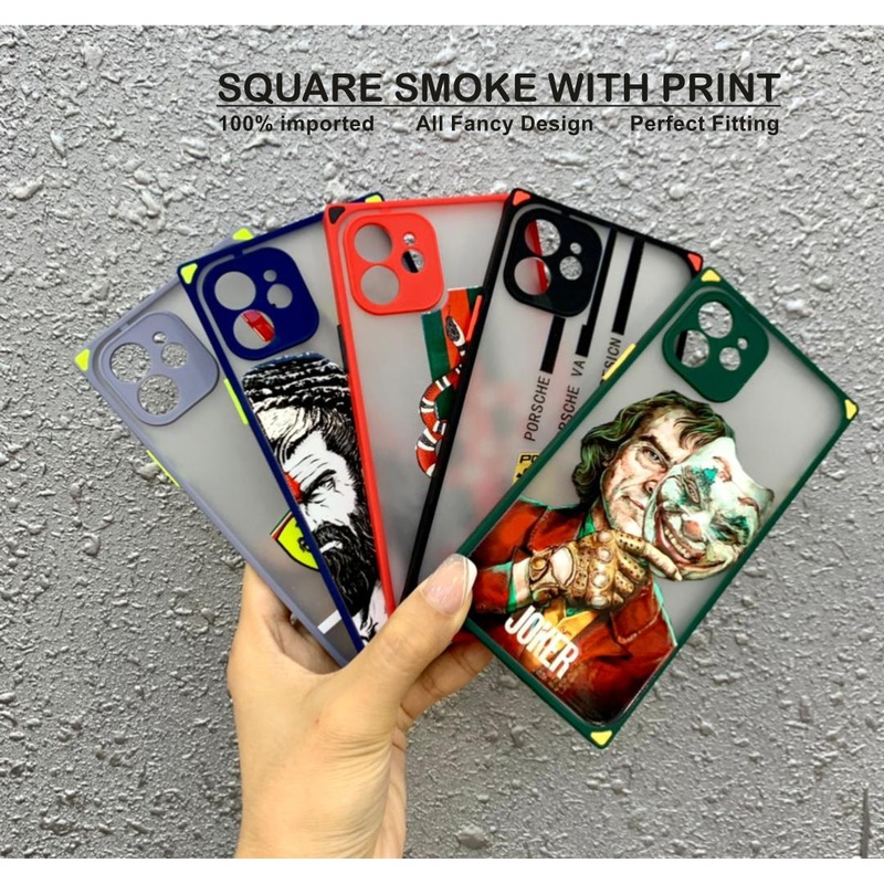 Square Smoke With Print Case For Vivo Y51A