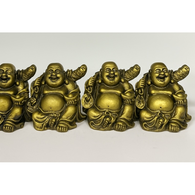 Golden Laughing Buddha Set