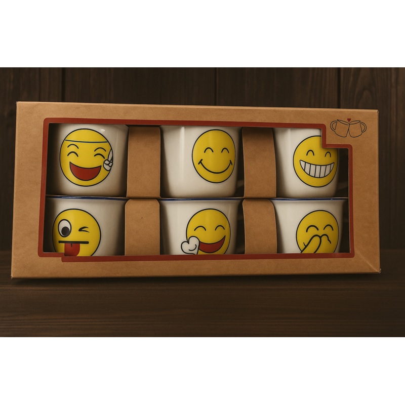 Emoji Sipsters  Set of 6 Mugs