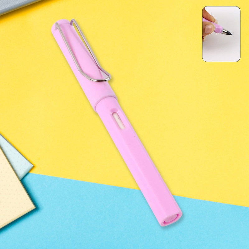 Pink 2-in-1 Everlasting Magic Pencil with Replaceable Eraser  Inkless, Reusable, Portable