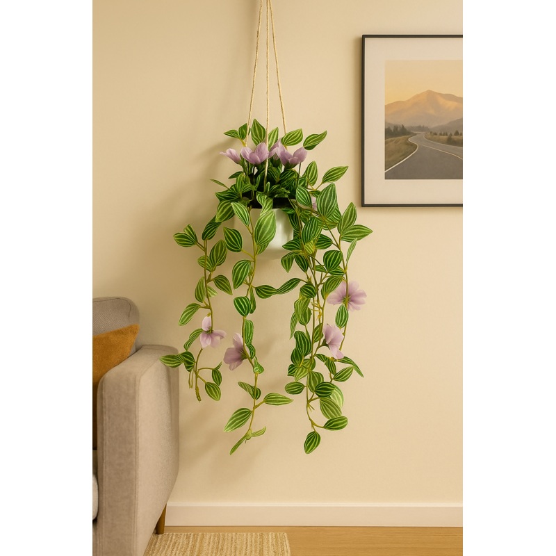BlushVine Cascade Plant for Home, Office, Party, Wedding DecoR Artificial Grass Plant with Pot