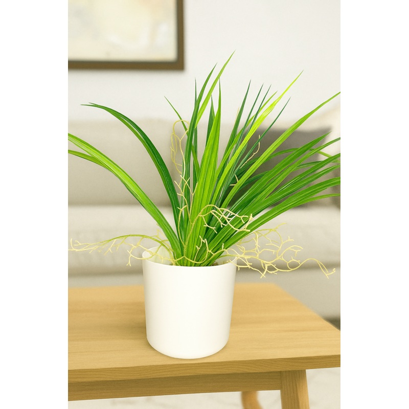 VerdantWeave Planter Garden Art Artificial Grass Plant with Pot Plant for Home, Office, Party, Wedding Decor