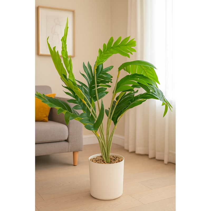 Verdora Palm Luxe Plant for Home, Office, Party, Wedding Decor Artificial Grass Plant with Pot
