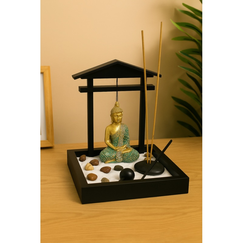 Zen Harmony Buddha Tabletop Incense Holder Set
