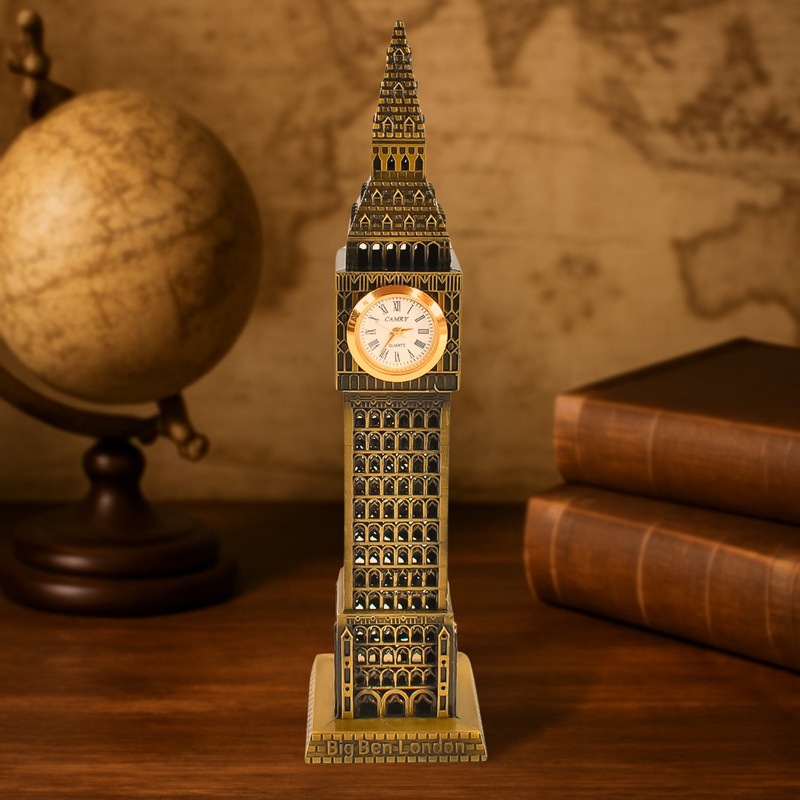 Big Ben London Clock Tower Miniature Metal Statue – Elegant Home Decor and Perfect Gifting Option
