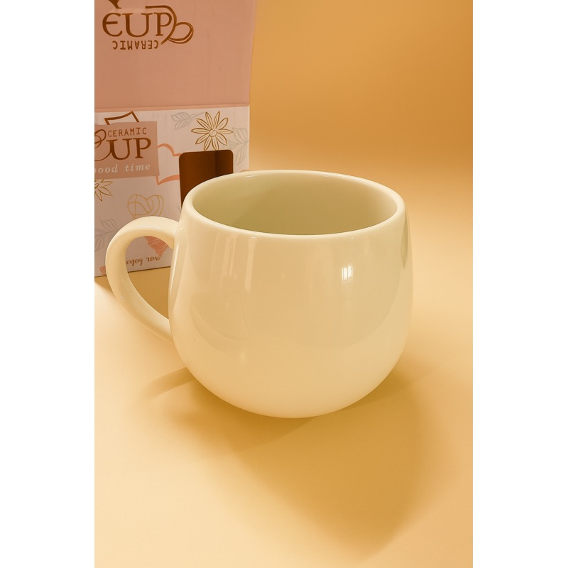 HappyWink Ceramic Mug  Cute Smile Face Coffee Cup for Tea, Milk & Gifting