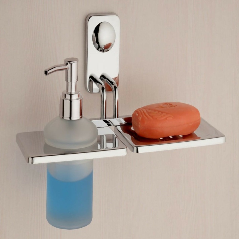 STAINLESS STEEL 1013 LIUQID DISPENHER WITH SOAP DISH
