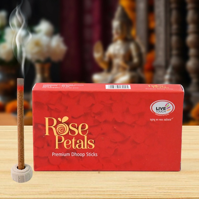 Rose Petals Premium Dhoop Sticks (1 Box / 50 Grams)
