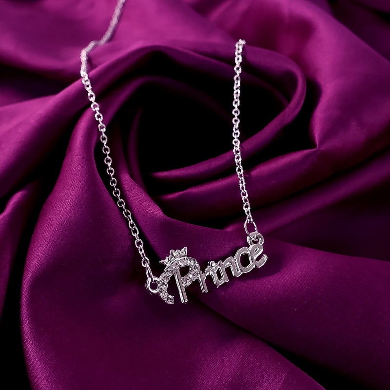 Prince Name Letter Locket Pendant Necklace With Chain For Men’s And Boy’s (1Pc)