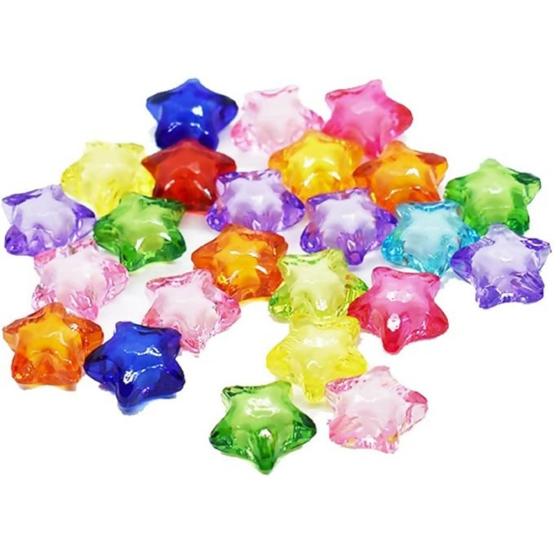 Multicolor Acrylic Star Beads  Decorative Star-Shaped Gems for Crafts, Vase Fillers & Party Decor