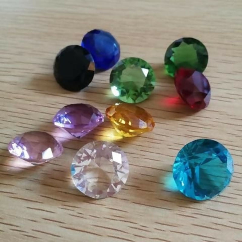 Round Cut Multicolor Acrylic Stones children’s diamond acrylic gemstone toy, pirate treasure hunt, Easter egg filler, diving instructor, party favours, birthday / Christmas / Easter prizes gift