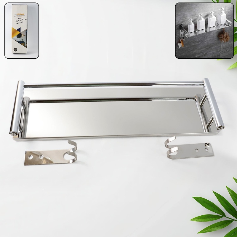 Stainless Steel Wall Mounted Washroom Rack – Single Layer Multipurpose Cabinet