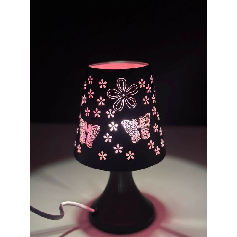 FlutterBloom Lamp Pink Table Lamp Bedroom Bedside Remote Control Touch Dimmable Simple Modern Engraving Night Light