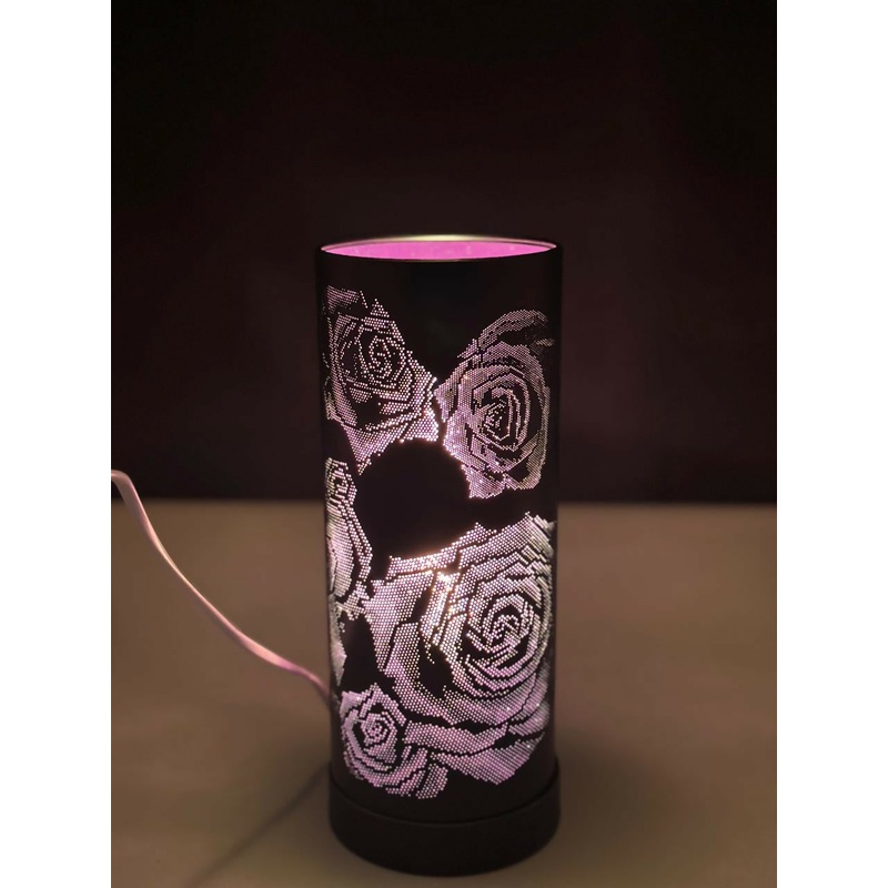Midnight Rose Lamp Purple Modern Creative Personality Carved Beautiful Butterfly Pattern Cloth Cover Wrought Iron Chassis Strong and Durable Living Room Study Bedroom Bedside Home Decoration Desk Lamp Decorative