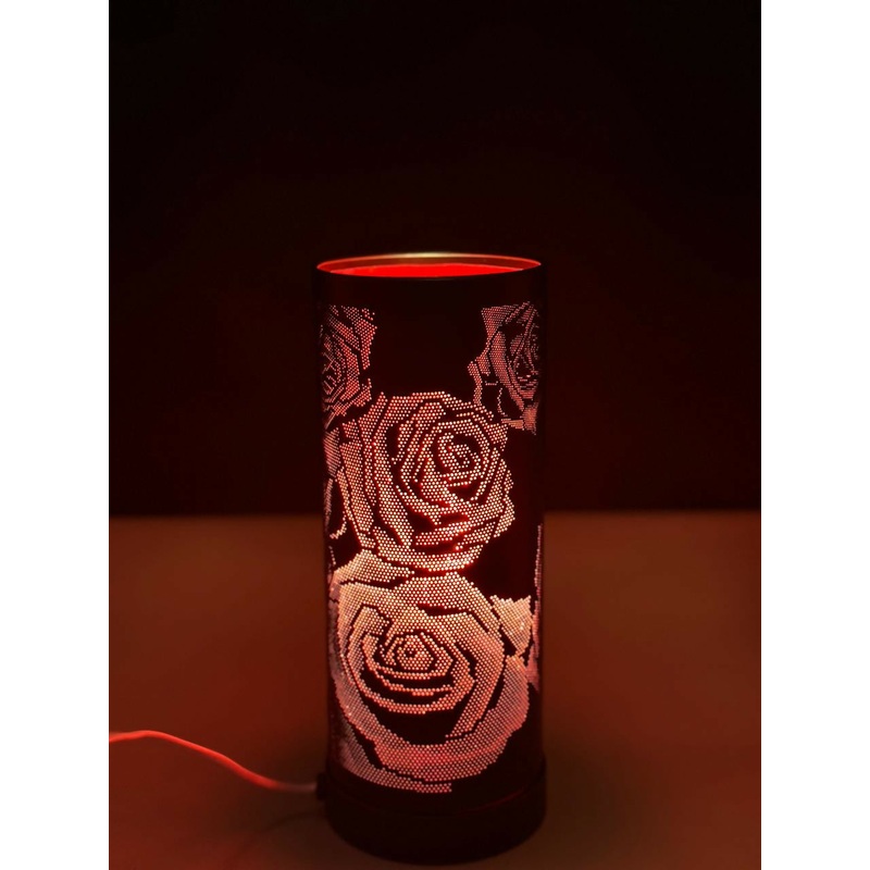 Midnight Rose Lamp Red Modern Creative Personality Carved Beautiful Butterfly Pattern Cloth Cover Wrought Iron Chassis Strong and Durable Living Room Study Bedroom Bedside Home Decoration Desk Lamp Decorative